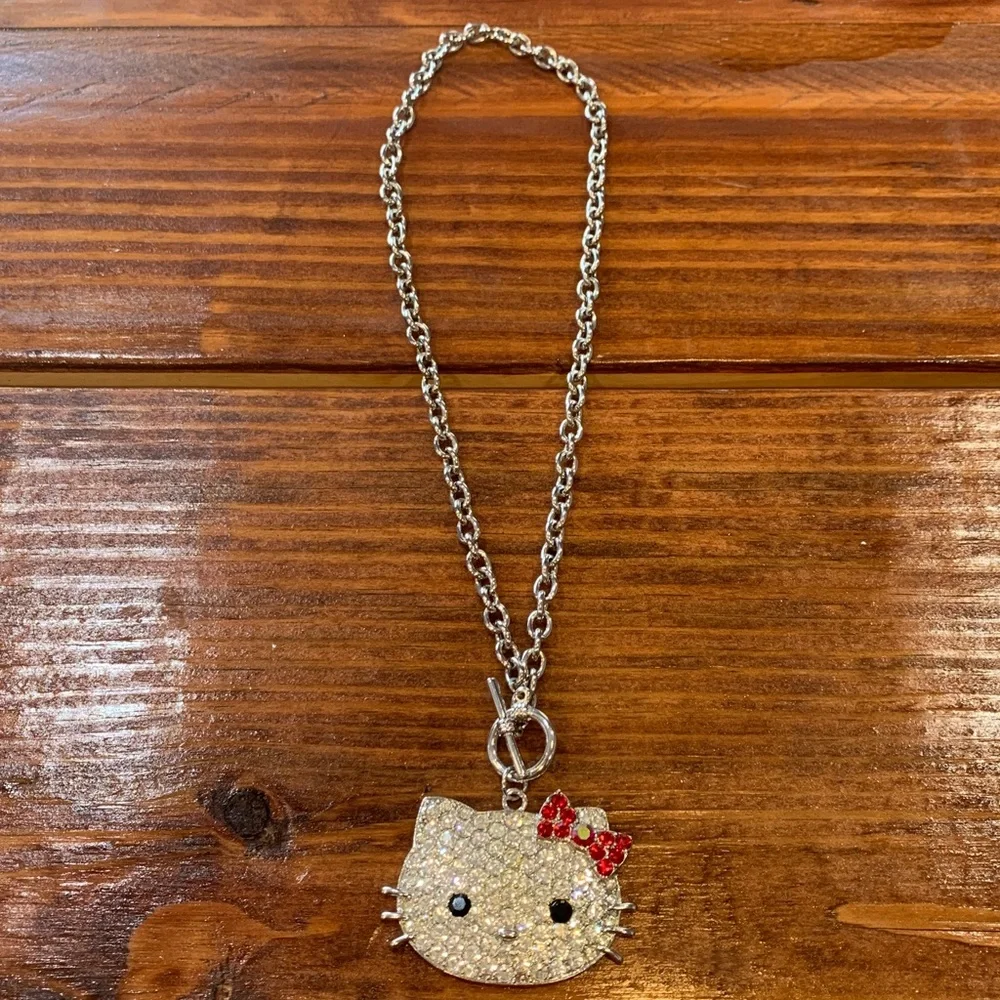 Sanrio Hello Kitty Large Rhinestone Pendant Necklace - Picture 3 of 17